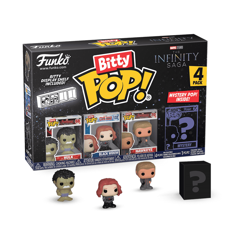 MARVEL - 4-PACK BITTY POP! - HULK - BLACK WIDOW - HAWKEYE