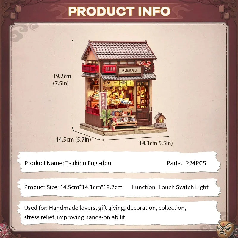 Maison Miniature Tsukino Eogi-Dou DIY - 224 pièces et éclairage LED