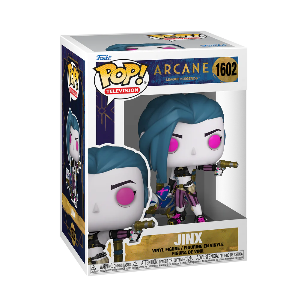 Boîte collector Funko Pop Arcane Jinx N°1602 avec fenêtre - Emballage officiel League of Legends 11x9x16cm