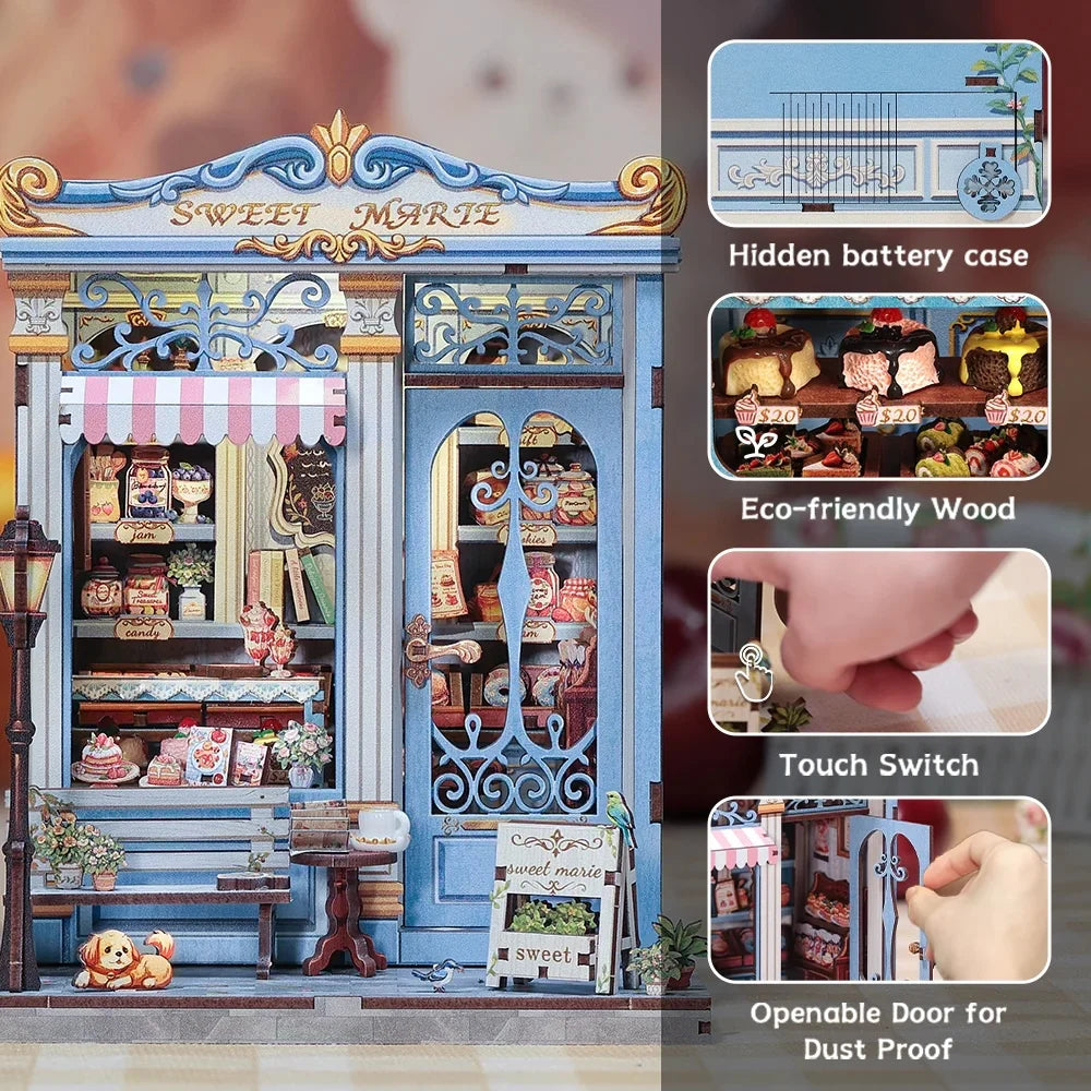 Maison Miniature Sweet Marie DIY - 242 pièces et éclairage LED