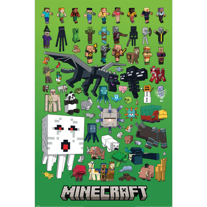 Poster Minecraft - Personnages et Créatures