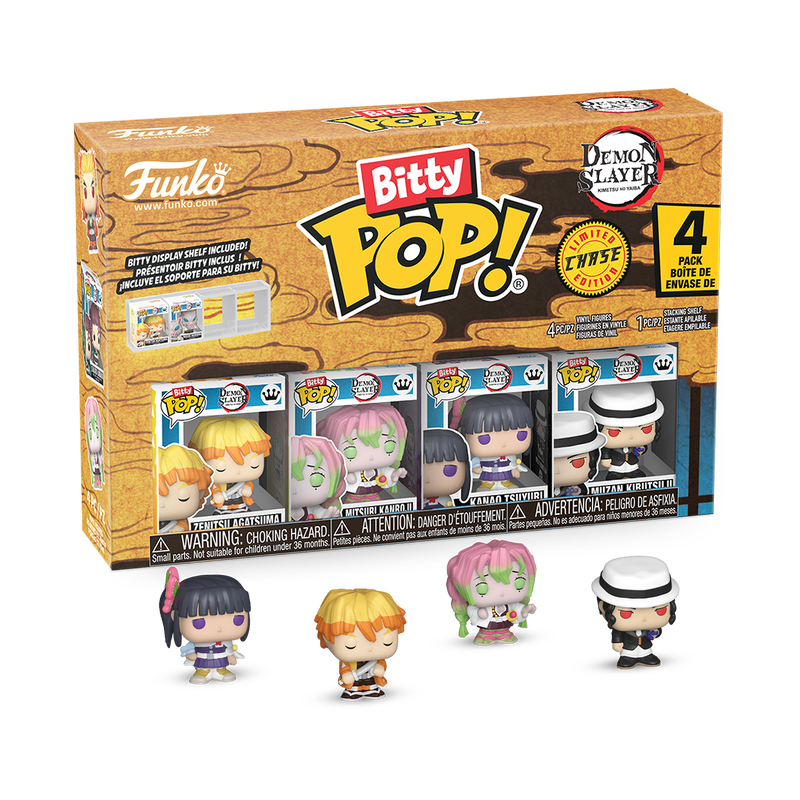 Lot de 4 Bitty Pop! Demon Slayer - Zenitsu - Mitsuri - Kanao