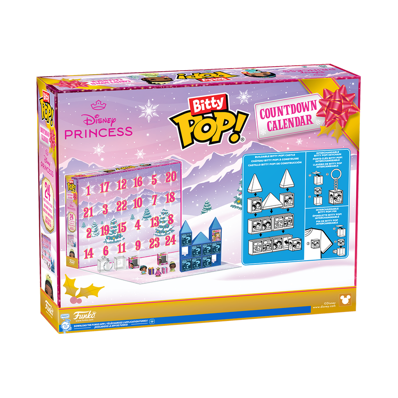 Calendrier de l'Avent Princesses Disney Bitty Pop! 2025 Boîte Arrière