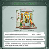 Maison Miniature Fleuriste Champs-Élysées DIY - 199 pièces et éclairage LED Info