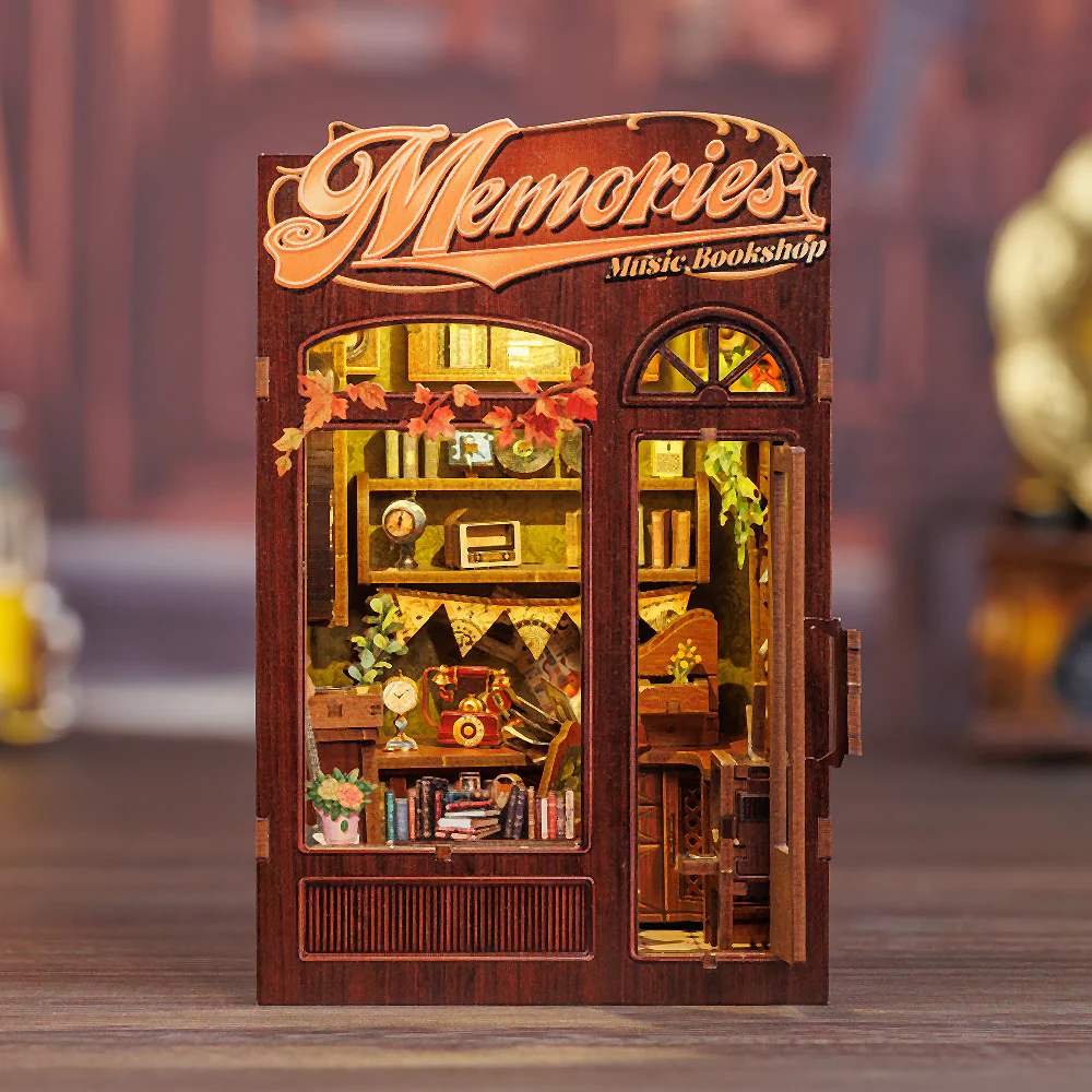 Book Nook Librairie Musicale Memories DIY - 136 pièces et éclairage LED Façade