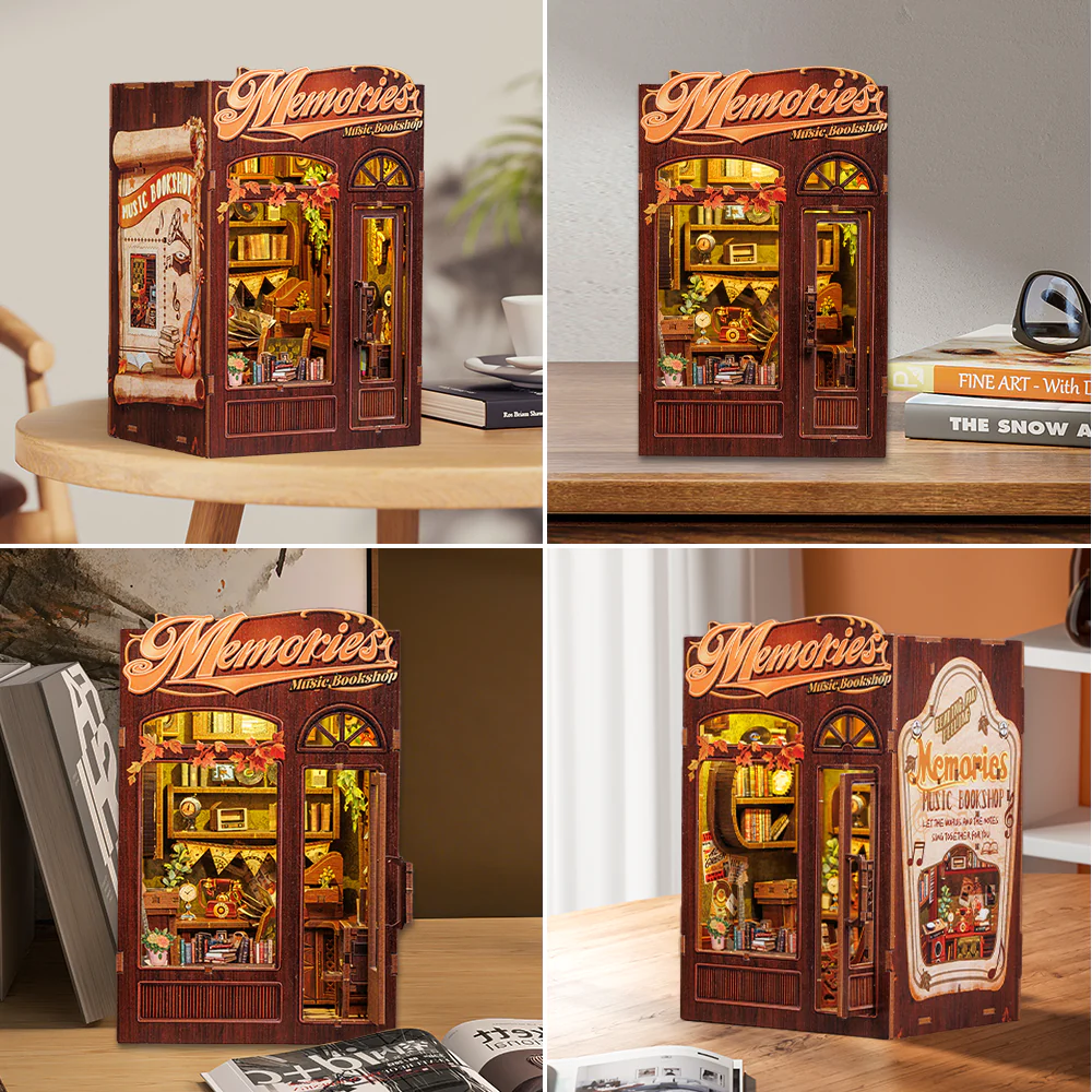 Book Nook Librairie Musicale Memories DIY - 136 pièces et éclairage LED Détails