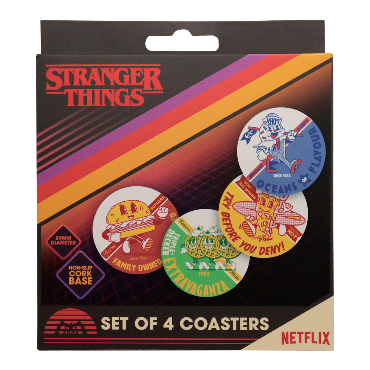 STRANGER THINGS - SET OF 4 METAL COASTERS