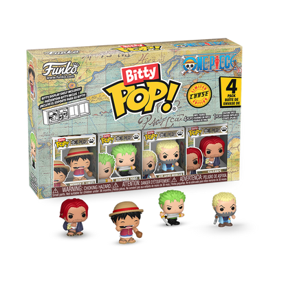 Lot de 4 Bitty Pop! One Piece - Luffy - Zoro - Morgan