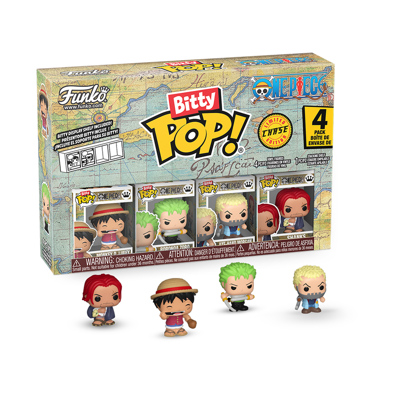 Lot de 4 Bitty Pop! One Piece - Luffy - Zoro - Morgan