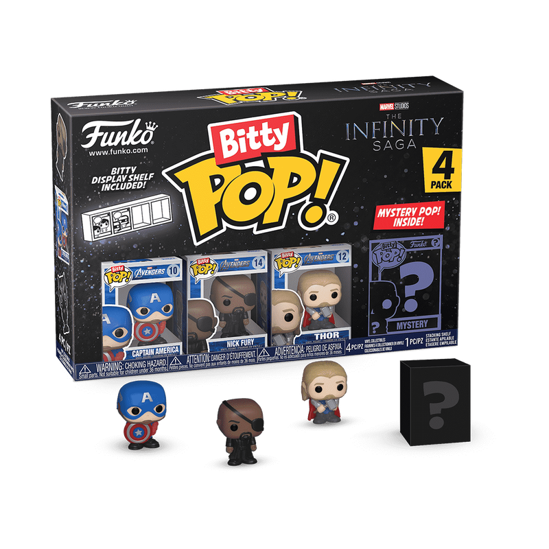 Lot de 4 Bitty Pop! Marvel - Captain America - Nick Fury - Thor