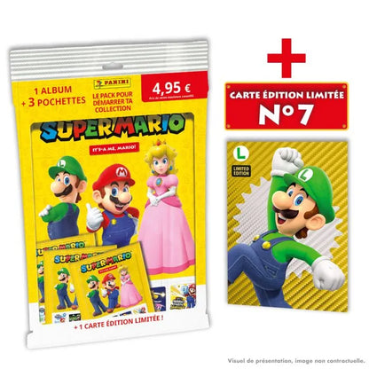 Panini Super Mario - Pack de démarrage 1 album + 3 packets et carte Luigi