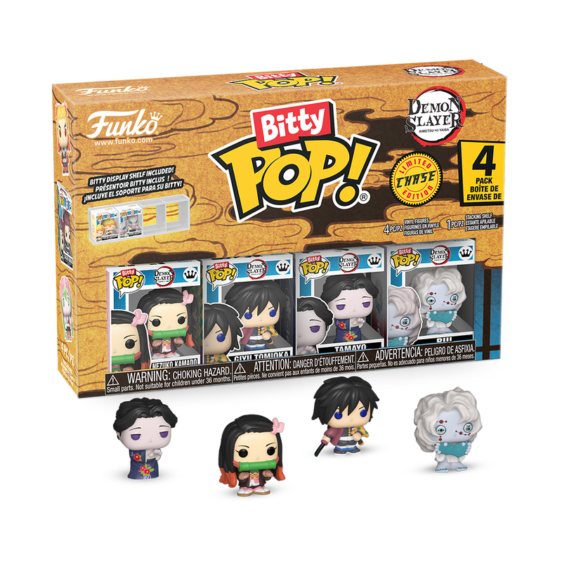 Lot de 4 Bitty Pop! Demon Slayer - Nezuko - Giyu - Tamayo