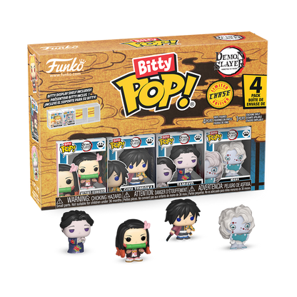 Lot de 4 Bitty Pop! Demon Slayer - Nezuko - Giyu - Tamayo