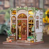 Maison Miniature Librairie Vie Verte DIY - 196 pièces et éclairage LED Assemblé