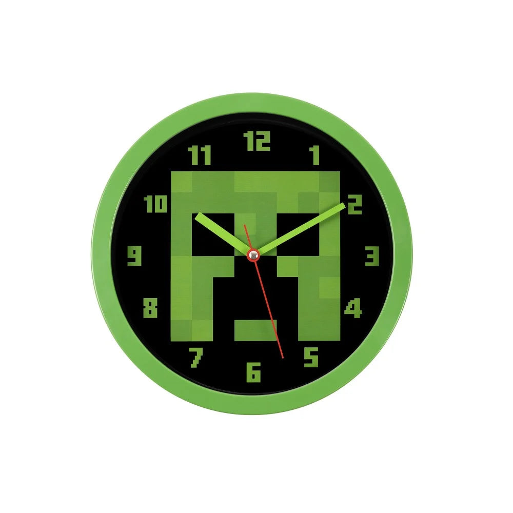 Horloge Murale Minecraft Creeper Vert