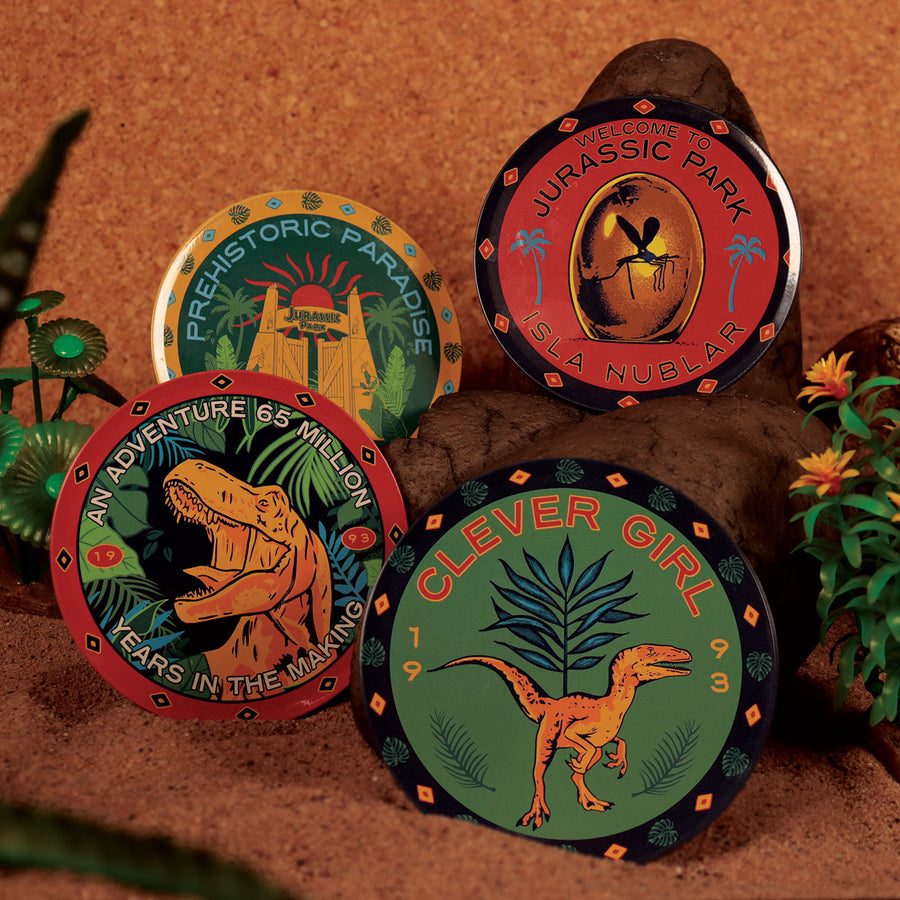 Jurassic Park - Lot de 4 Sous-Verres en Métal