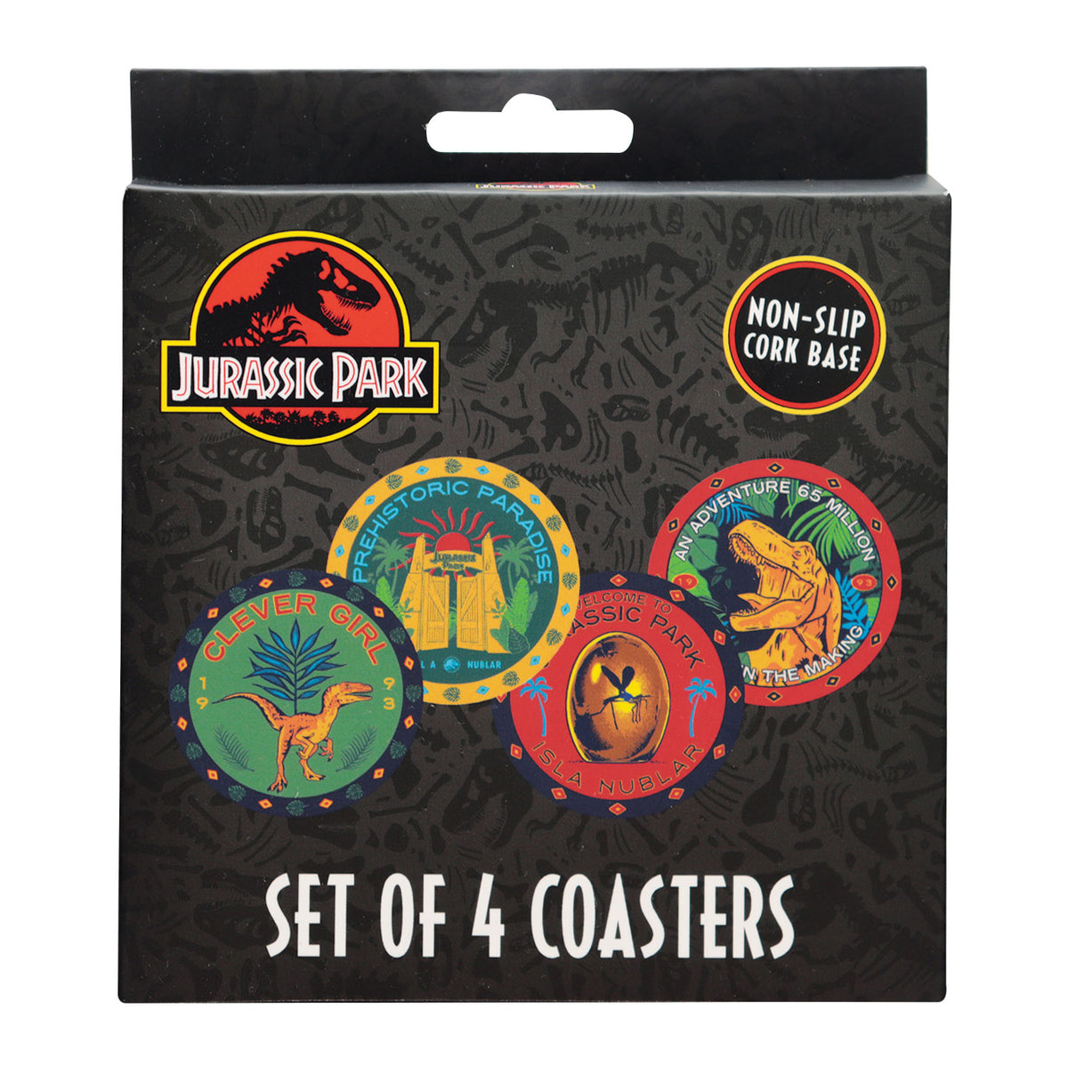 Jurassic Park - Lot de 4 Sous-Verres en Métal