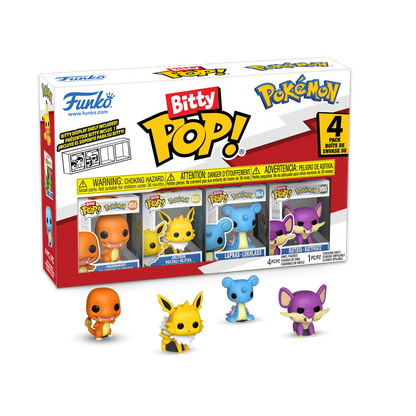 Bitty Pop! Pokémon -  Salamèche - Voltali - Lokhlass - Rattata Boîte