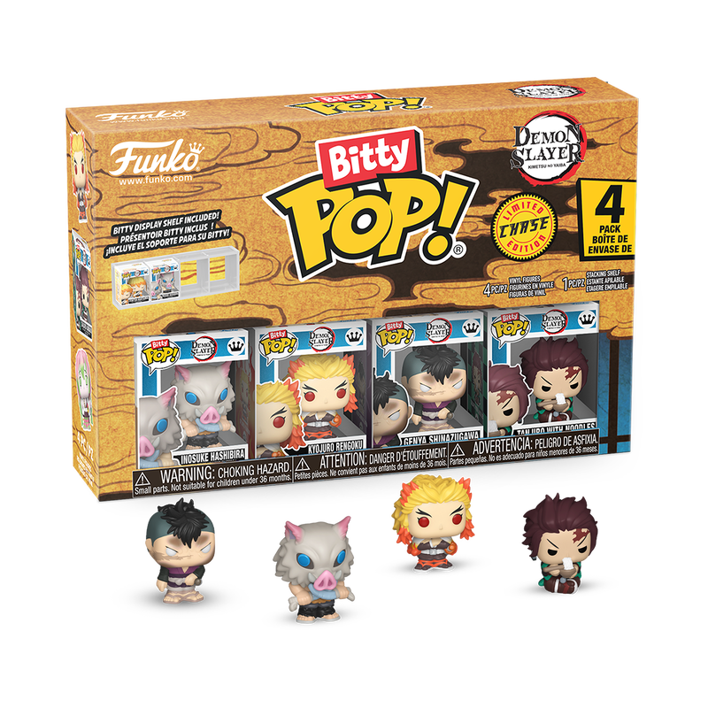 Lot de 4 Bitty Pop! Demon Slayer - Inosuke - Kyojuro - Genya