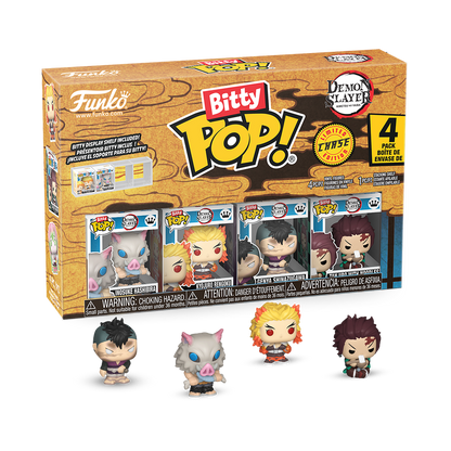 Lot de 4 Bitty Pop! Demon Slayer - Inosuke - Kyojuro - Genya