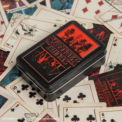 Jeu de Cartes Stranger Things - Boîte Métal Rétro