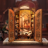 Book Nook Librairie des Mémoires DIY - 127 pièces et éclairage LED Façade