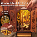 Book Nook Librairie des Mémoires DIY - 127 pièces et éclairage LED Assemblé