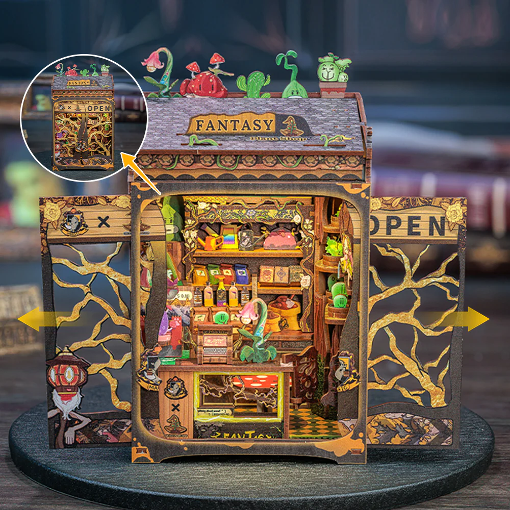 Maison Miniature Magasin Plantes Féériques DIY - 146 pièces et éclairage LED Façade