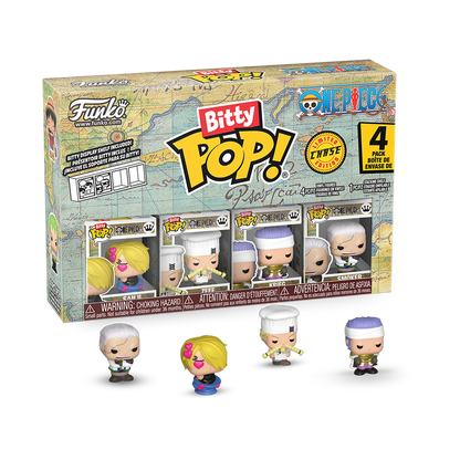 Lot de 4 Bitty Pop! One Piece - Sanji - Zeff - Krieg