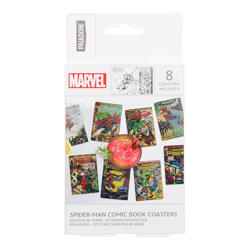 Marvel - Lot de 8 Sous-Verres Spider-Man Comic Book Emballage