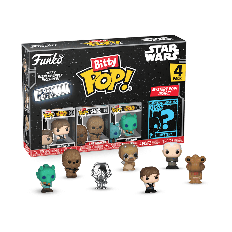 STAR WARS - LOT OF 4 BITTY POP! - HAN SOLO - CHEWBACCA - GREEDO