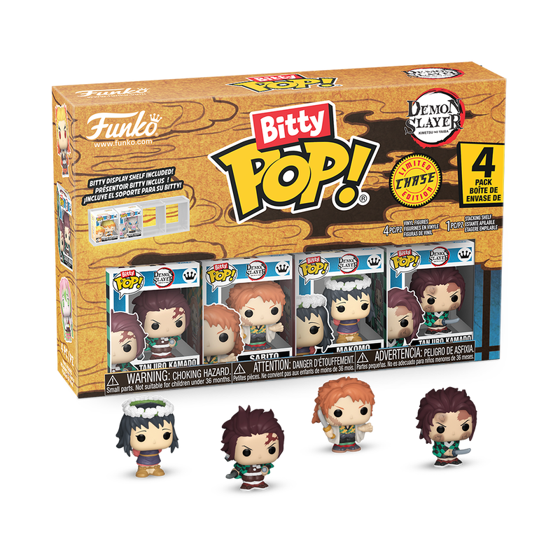 Lot de 4 Bitty Pop! Demon Slayer - Tanjiro - Sabito - Makomo