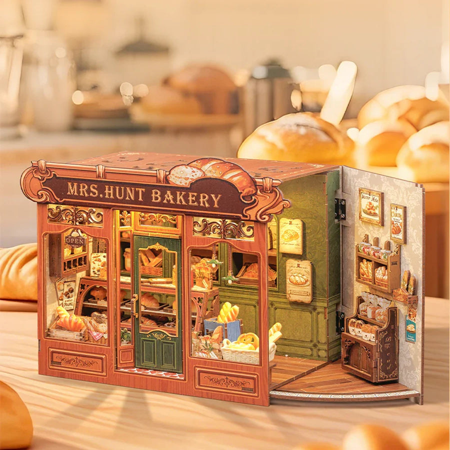 Maison Miniature Boulangerie de Mrs. Hunt DIY - 216 pièces et éclairage LED