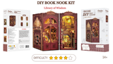 Book Nook Librairie de la Sagesse DIY - 281 pièces et éclairage LED Difficulté