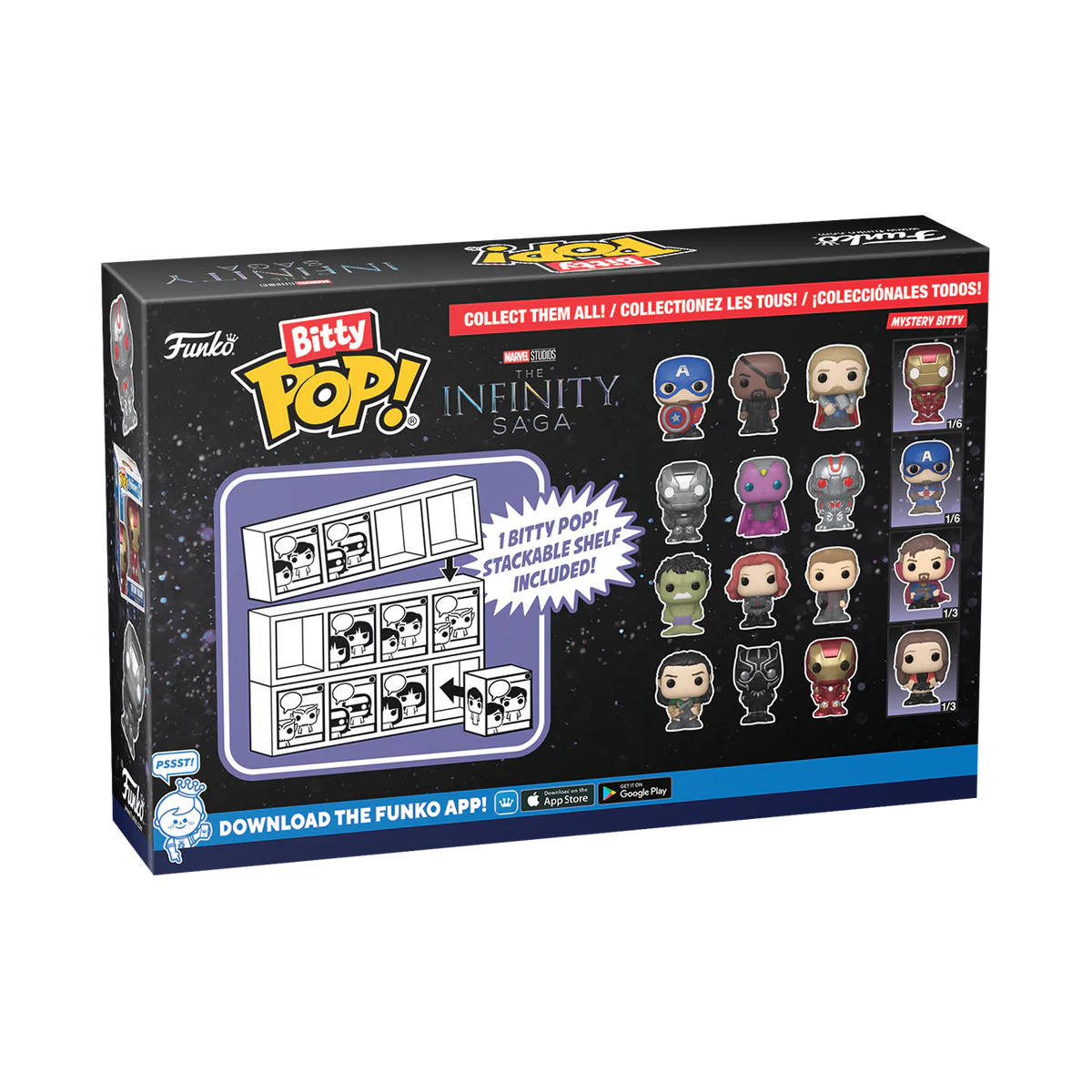 MARVEL - SET OF 4 BITTY POP! - LOKI - BLACK PANTHER - IRON MAN