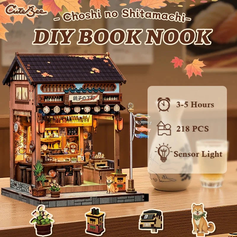 Maison Miniature Choshi no Shitamachi DIY - 218 pièces et éclairage LED