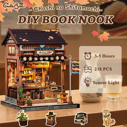 Maison Miniature Choshi no Shitamachi DIY - 218 pièces et éclairage LED