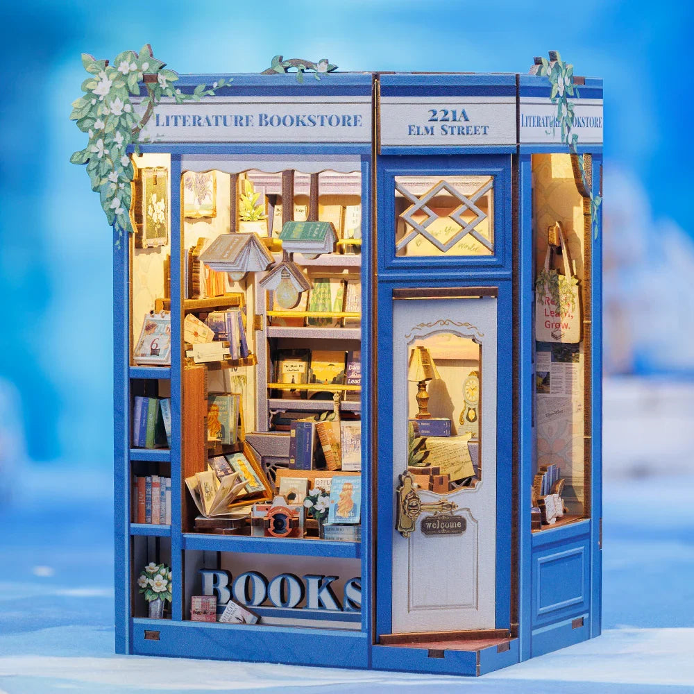 Book Nook Librairie Littéraire DIY - 186 pièces et éclairage LED