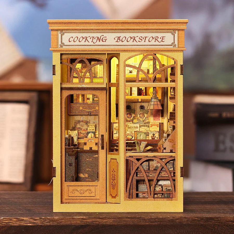 Book Nook Librairie Culinaire DIY - 156 pièces et éclairage LED