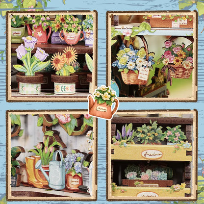 Maison Miniature La Fleur Bleue d'Anna DIY - 255 pièces et éclairage LED