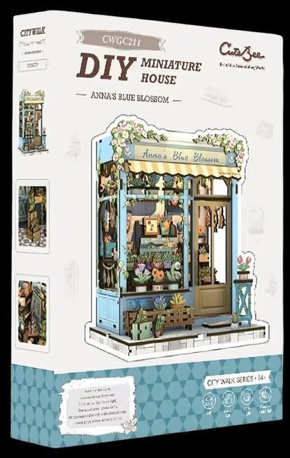 Maison Miniature La Fleur Bleue d'Anna DIY - 255 pièces et éclairage LED