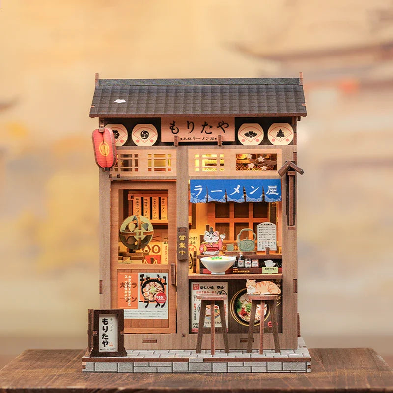 Maison Miniature Morita-Ya DIY - 240 pièces et éclairage LED