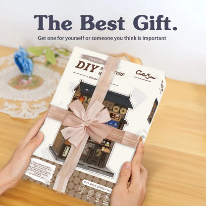 Maison Miniature Morita-Ya DIY - 240 pièces et éclairage LED