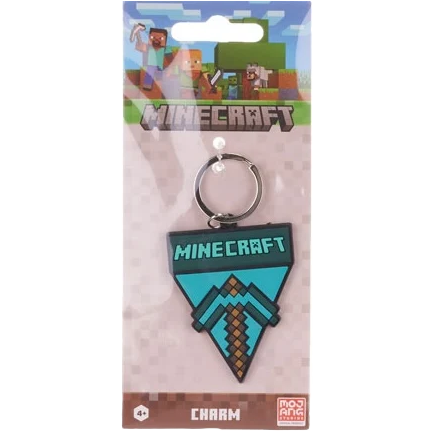 Porte-clés Minecraft Pioche Diamant en caoutchouc