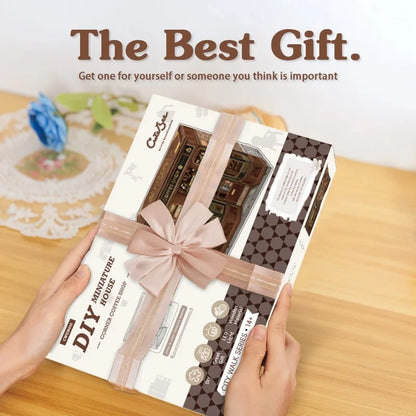 Maison Miniature Coffee Shop DIY - 294 pièces et éclairage LED