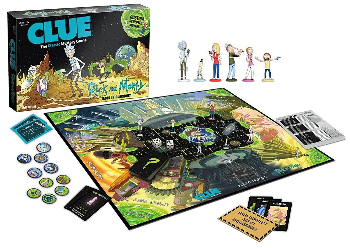 Jeu de société Cluedo Rick & Morty Plateau et Boîte