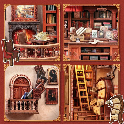 Maison Miniature Librairie Thames DIY - 343 pièces et éclairage LED