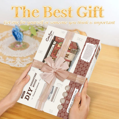 Maison Miniature Librairie Thames DIY - 343 pièces et éclairage LED