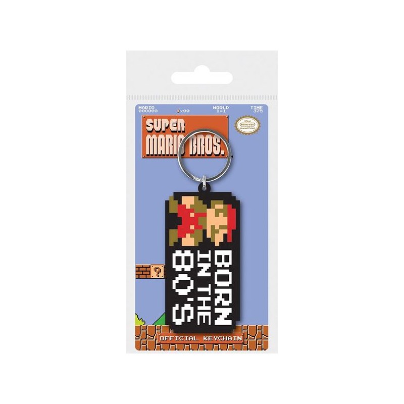 Super Mario - Porte-clés Mario Retro en caoutchouc 7cm - Nintendo