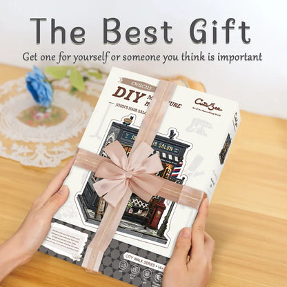 Maison Miniature Salon de Coiffure John DIY - 210 pièces et éclairage LED